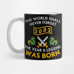 2002 The Year A Legend Was Born Dragons and Swords Design (Light) Mug